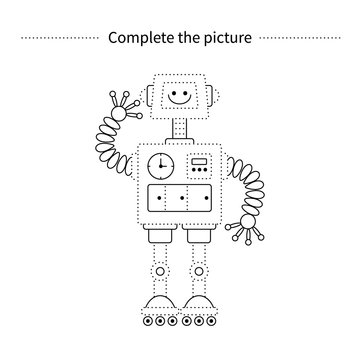 Complete the picture.Coloring page.Children educational game.