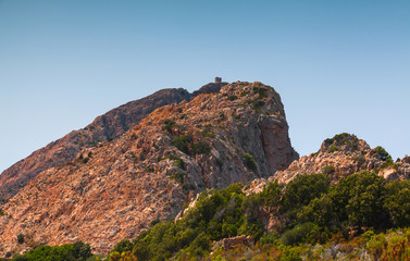 Fototapeta na wymiar Mountain landscape of Corsica island