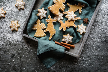 Homemade Christmas gingerbread cookies