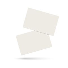 Two realistic blank plastic credit cards. Vector illustration.