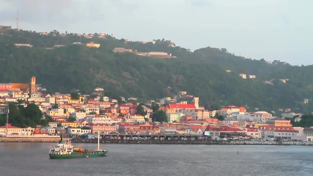 City on sea coast. St. George's, Grenada