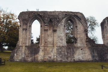 Ruins of destroyed abbey in England