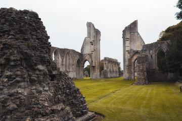 Ruins of destroyed abbey in England