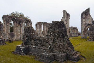 Ruins of destroyed abbey in England