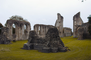 Ruins of destroyed abbey in England