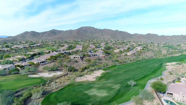 Aerial Northern Arizona Golf Course Pan Left