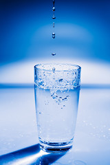 Water pouring into glass.