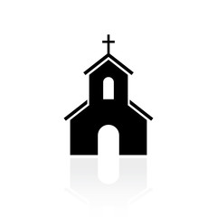 Church black silhouette vector sign