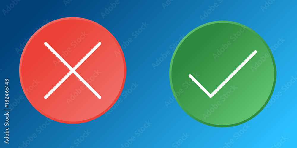 Poster flat simple illustration of buttons isolated on blue background. color icons buttons set with text i
