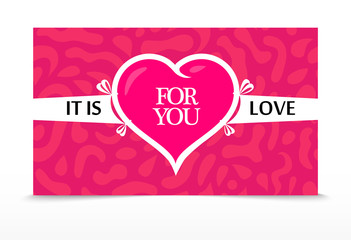 Greating Romance Gift Card with Warm Words