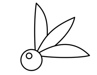 羽子板の羽(線画)