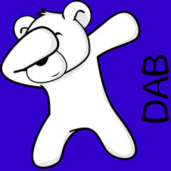 dab dabbing pose polar bear kid cartoon in vector format very easy to edit