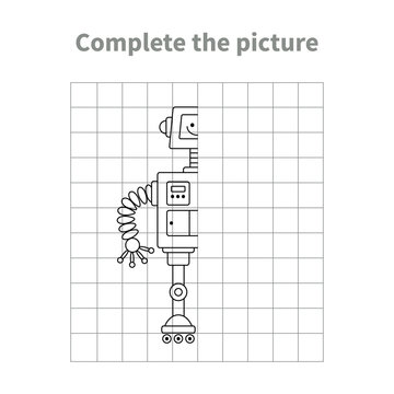 Complete the picture of robot.