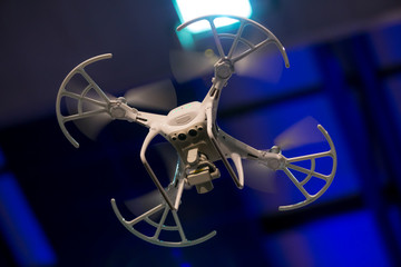 Video Camera Drone Flying in a Fashion Event.