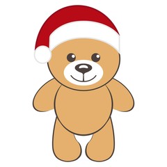 Toy bear with a santa's red hat
