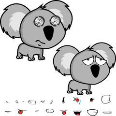 cute little big head baby koala expressions set in vector format very easy to edit 