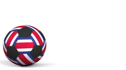Obraz premium Football ball featuring flags of Costa Rica. 3D rendering