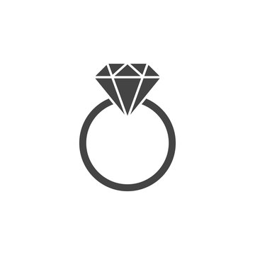 Ring with gemstone silhouette, icon
