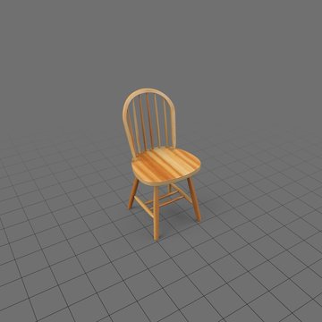Wood chair with slatted back
