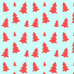 Obraz premium Christmas trees pattern. Vector illustration