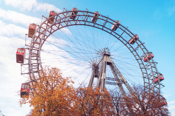 Vienna Giant Ferris Wheel in Prater park in Austria, Vienna