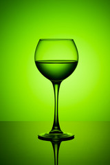 a glass on a gradient background