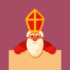 Saint Nicholas with blank board.