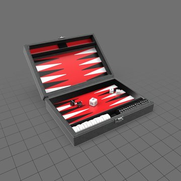 Open backgammon board