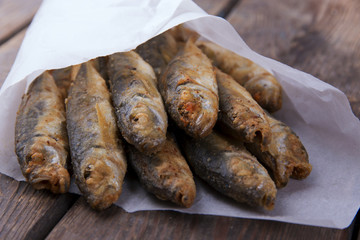 fish horse mackerel fried small