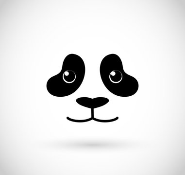 Panda face icon vector