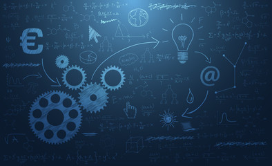 lavagna, formule, icone, sfondo