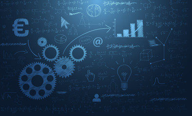 lavagna, formule, icone, sfondo