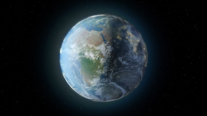 Obraz na płótnie Canvas The rotation of earth from space 3d illustration