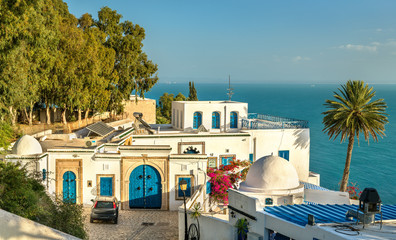 Maisons traditionnelles à Sidi Bou Saïd, Tunisie