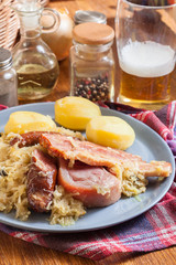 Choucroute garnie. Alsatian sauerkraut