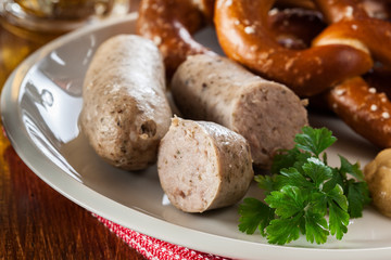 Bavarian breakfast with white sausage