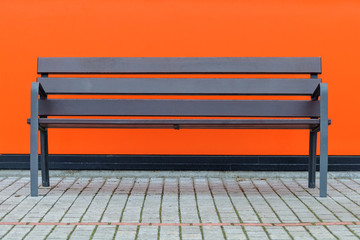 bench on an orange background