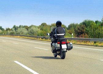 Motorbike in road in Switzerland