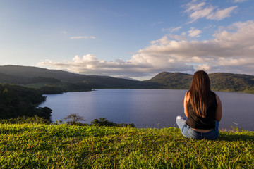 Tourist at Cote Lake