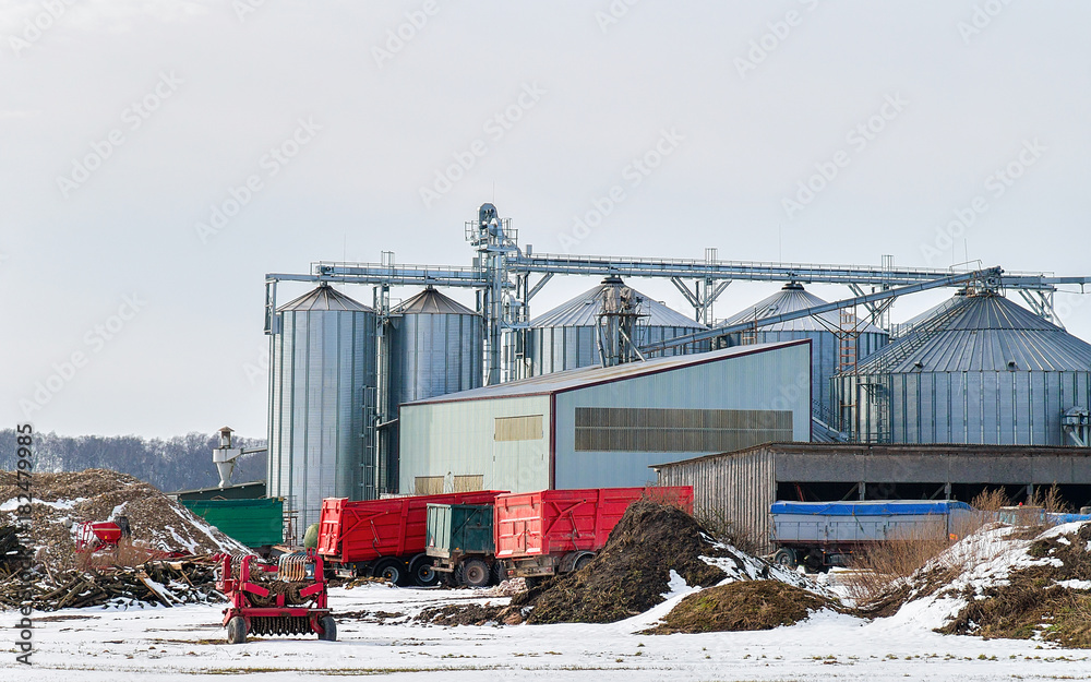 Wall mural Storage tankers in winter countryside in Lapland