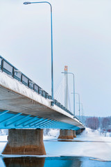Fragment of Candle bridge at winter Rovaniemi