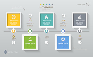 Infographics design template with icons, process diagram, vector eps10 illustration