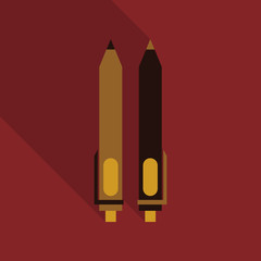 Pen icon automatic in flat style with shadow
