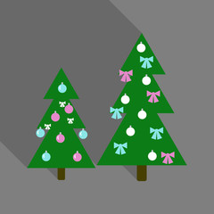 vector illustration of decorated Christmas tree