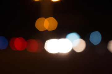 Nice blurred street lights background.