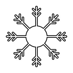 outline snowflake silhouette icon isolated on white background vector