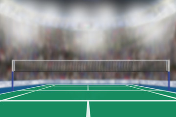 Fototapeta premium Badminton Arena With Copy Space