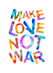 Make love not war. Triangular letters