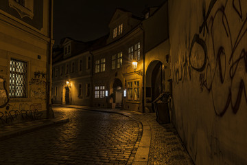 Street near Charles bridge in Prague