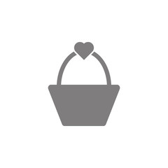 heart shopping basket icon. Web element. Premium quality graphic design. Signs symbols collection, simple icon for websites, web design, mobile app, info graphics